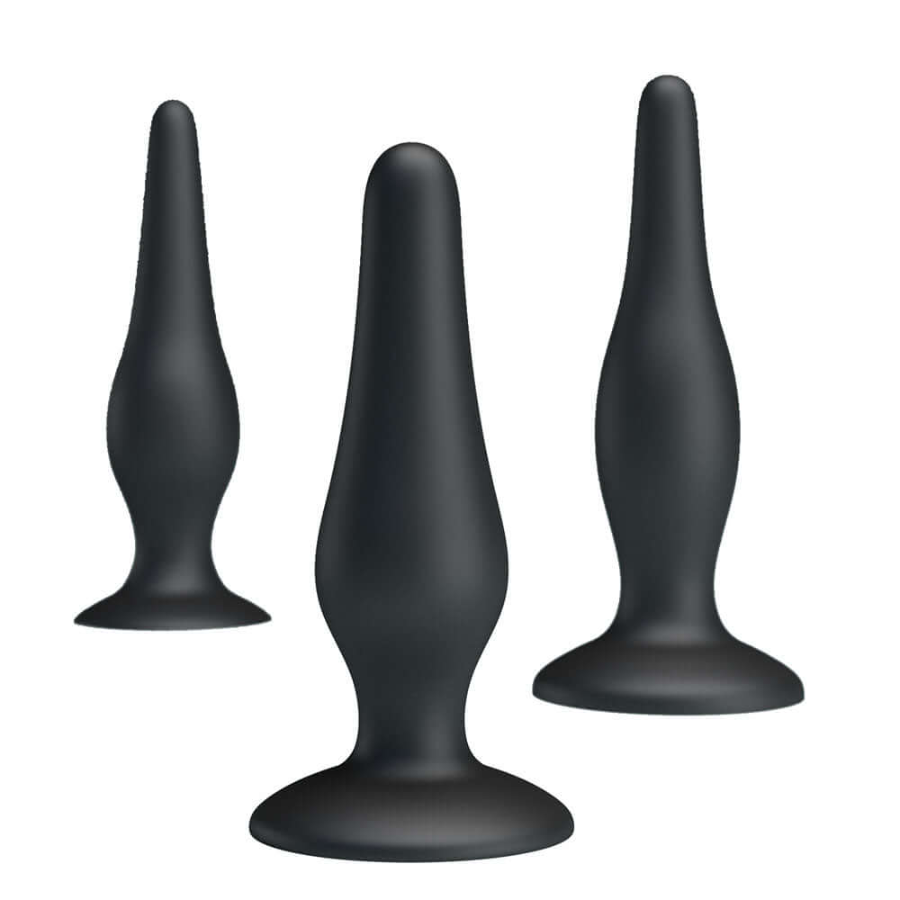 Party Up JERRY Butt Plug Set - Black Butt Plugs - Set of 3 Sizes