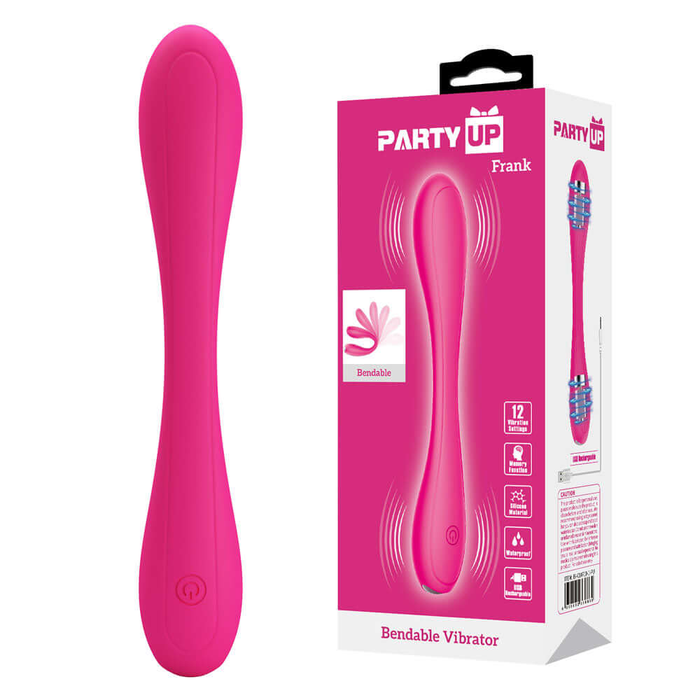 Party Up FRANK Bendable Vibe - Pink - Pink 17.1 cm Bendable Vibrator