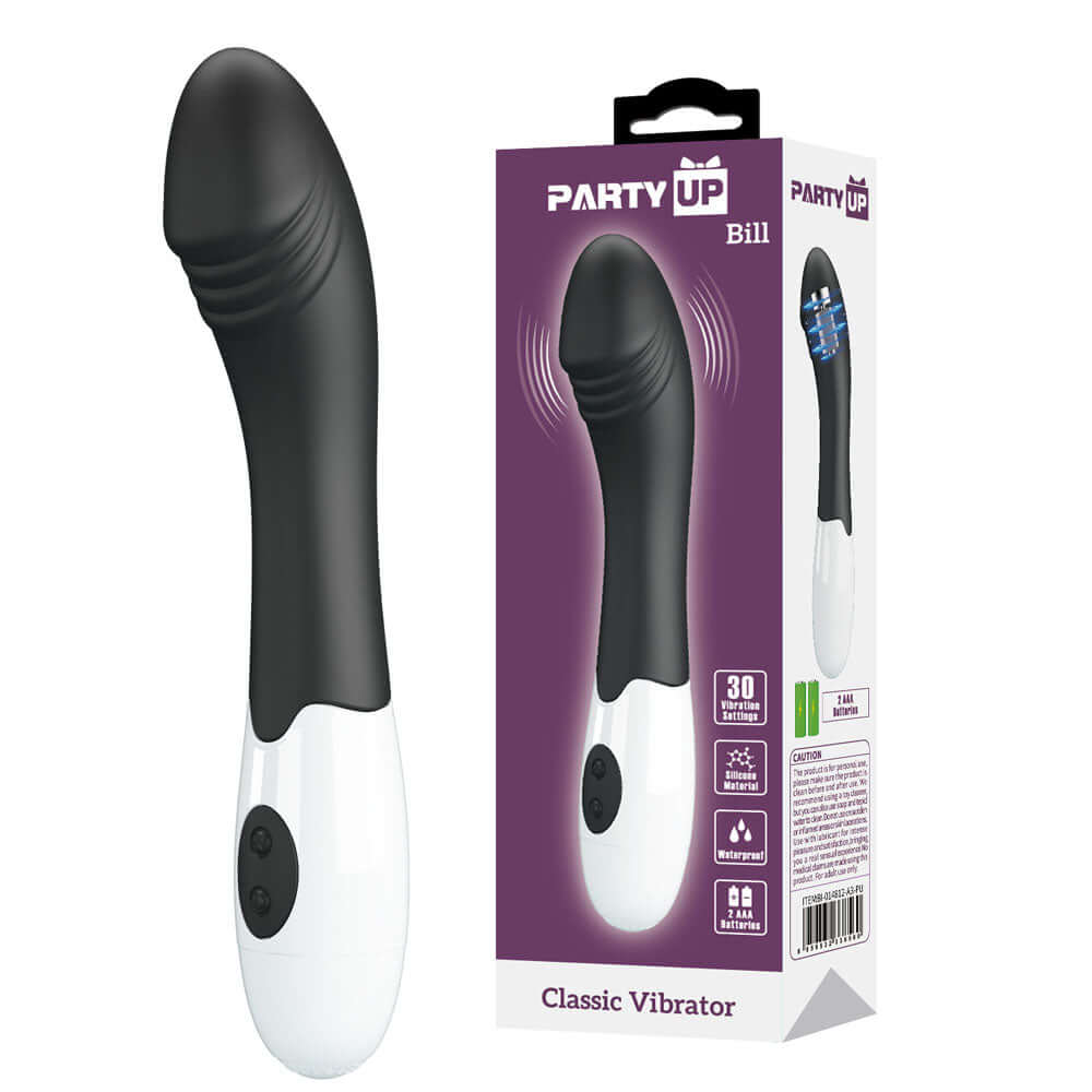 Party Up BILL Classic Vibe - Black - Black 19 cm Vibrator
