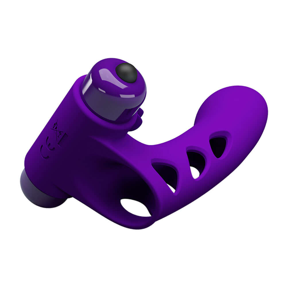 Party Up MIKE Finger Vibe - Purple - Purple Vibrating Finger Vibrator