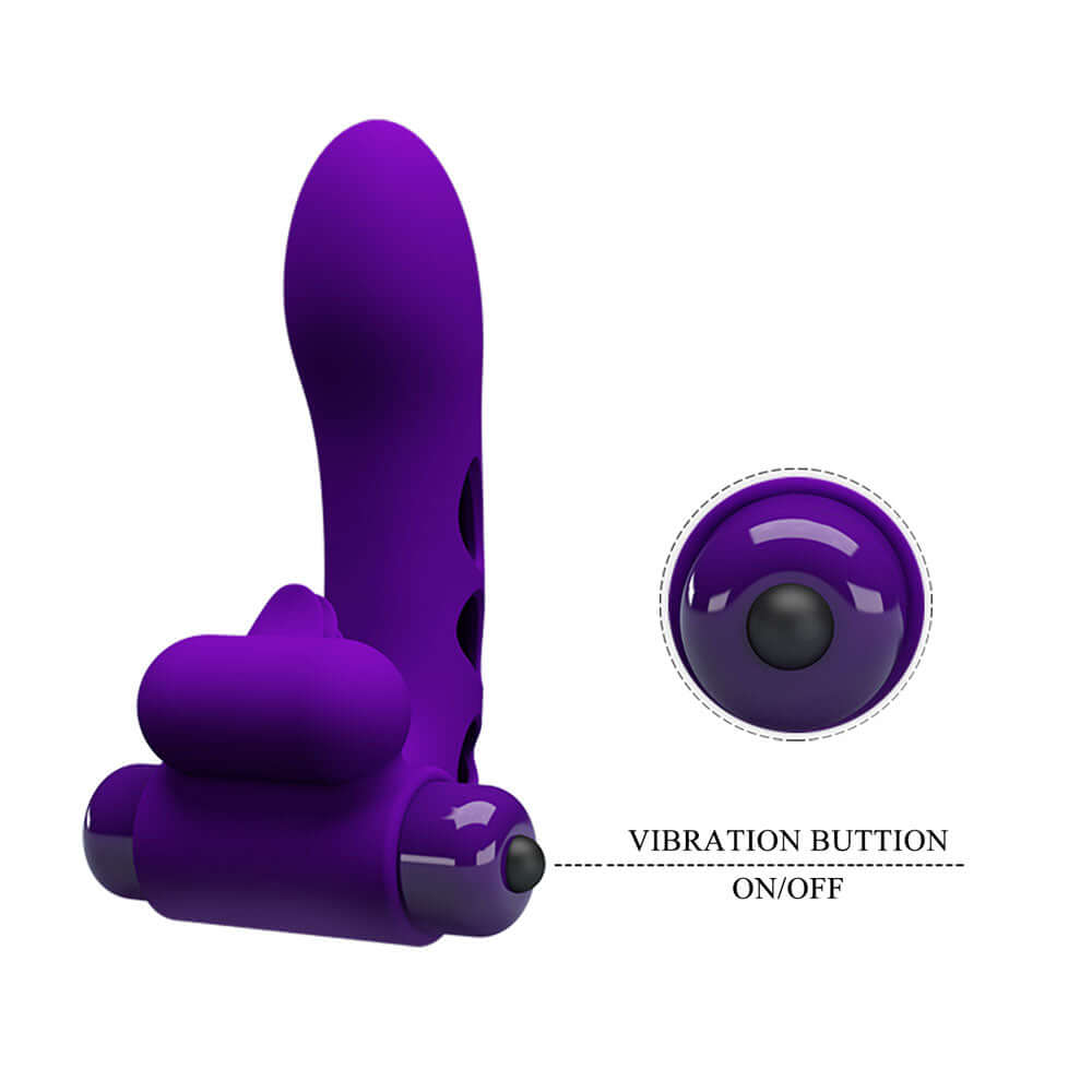 Party Up MIKE Finger Vibe - Purple - Purple Vibrating Finger Vibrator