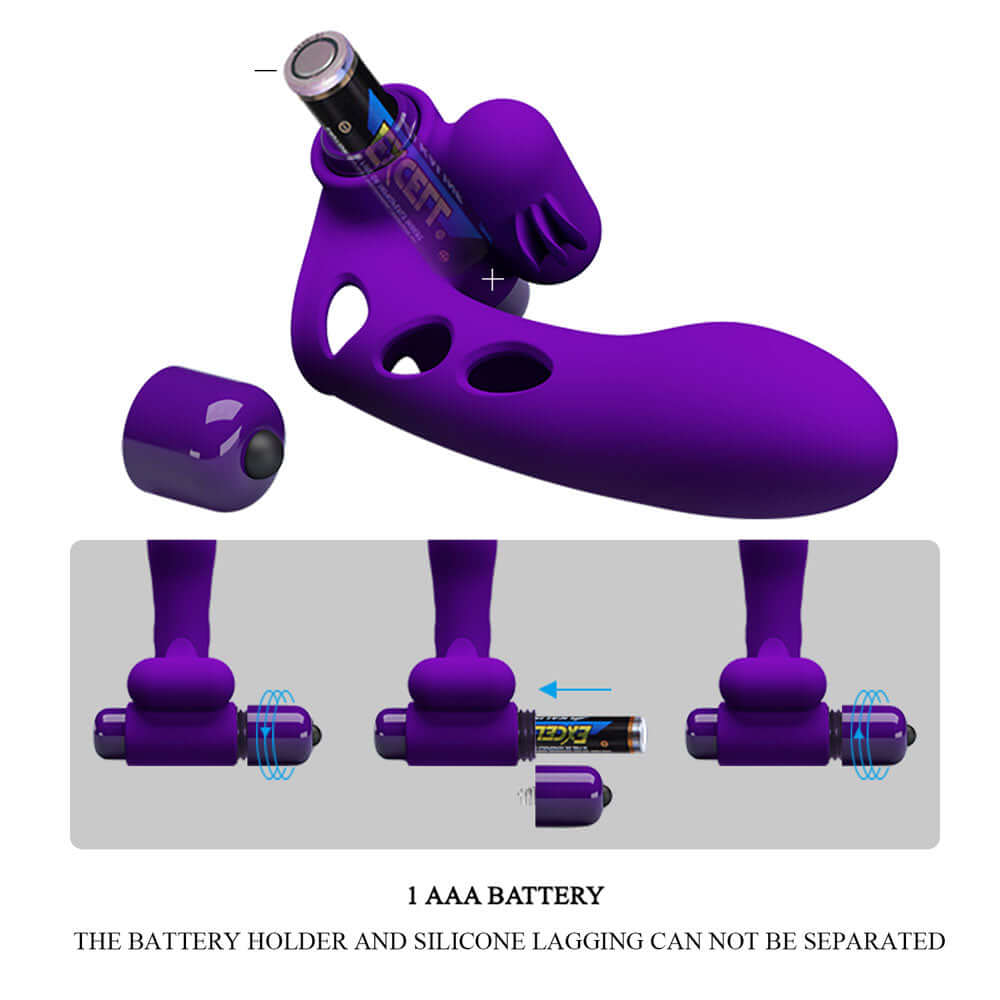 Party Up MIKE Finger Vibe - Purple - Purple Vibrating Finger Vibrator