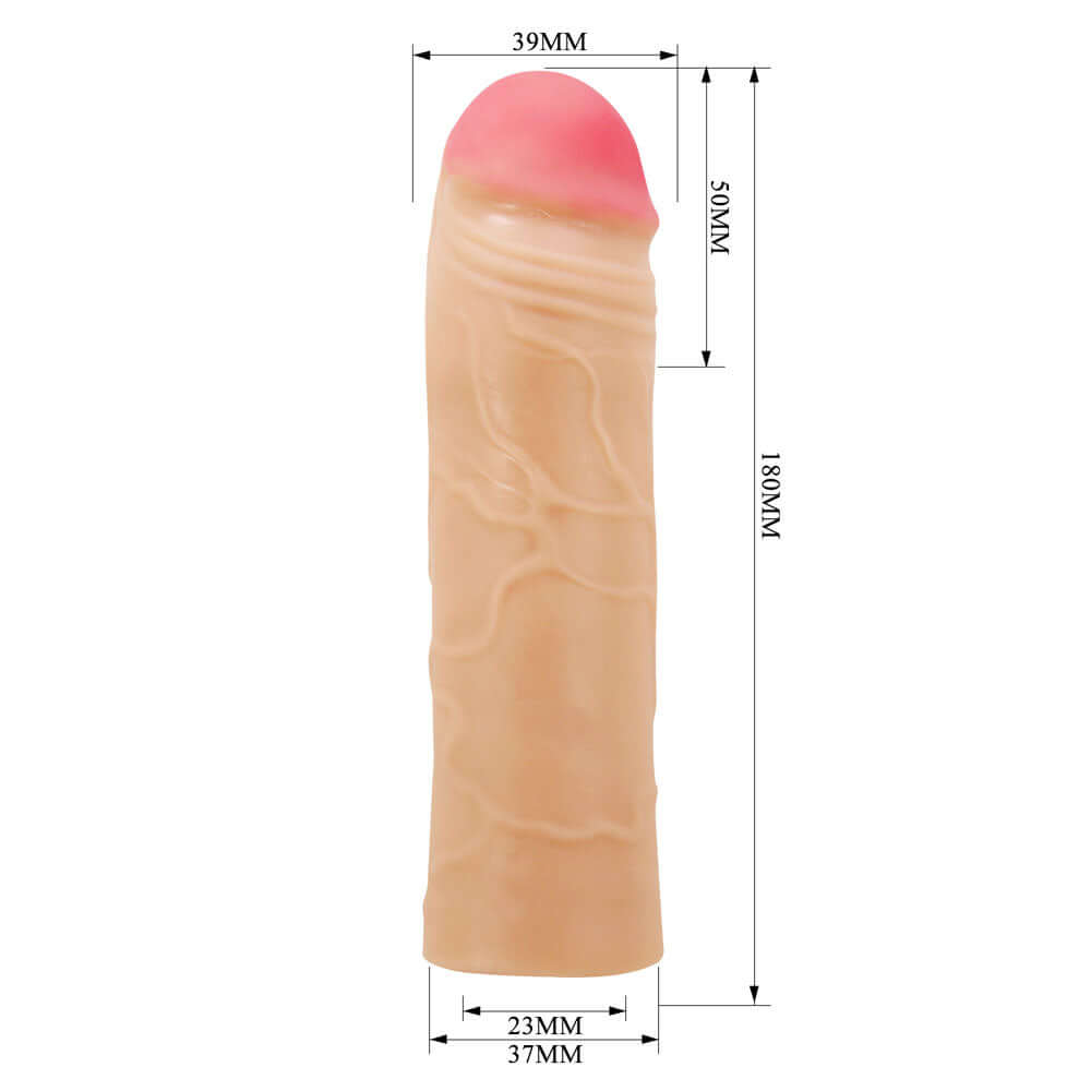 Party Up PARKER 2 Inch Extender Sleeve - Flesh 2 Inch Penis Extender Sleeve