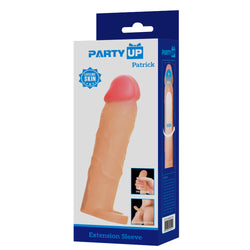 Party Up PATRICK 2 Inch Extender Sleeve - Flesh 2 Inch Penis Extender Sleeve with Ball Strap