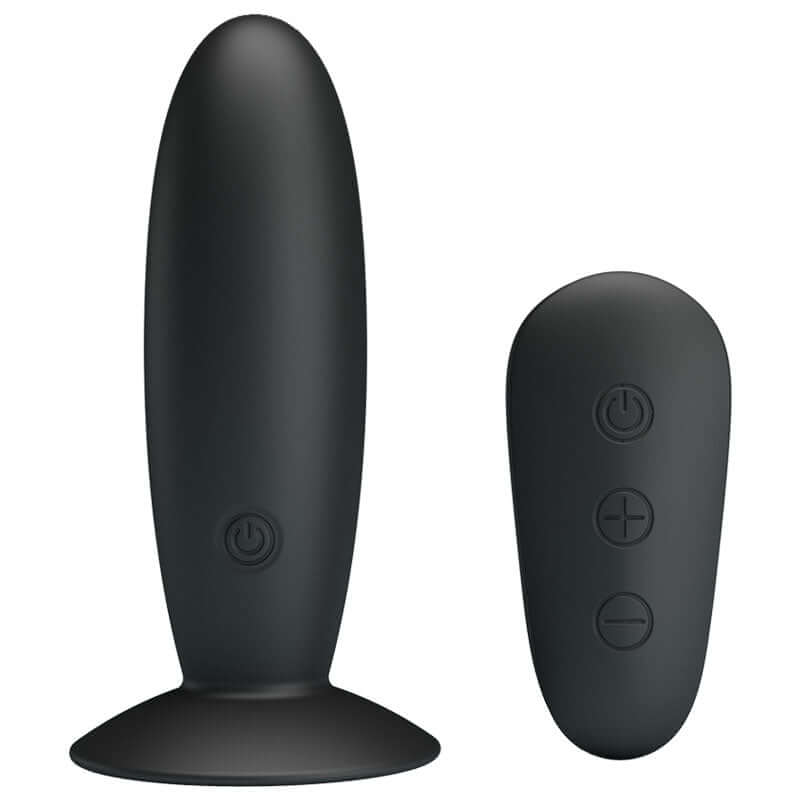 MR PLAY Remote Control Vibrating Anal Plug - Black USB Rechargeable Vibrating Butt Plug with Wireless Remote