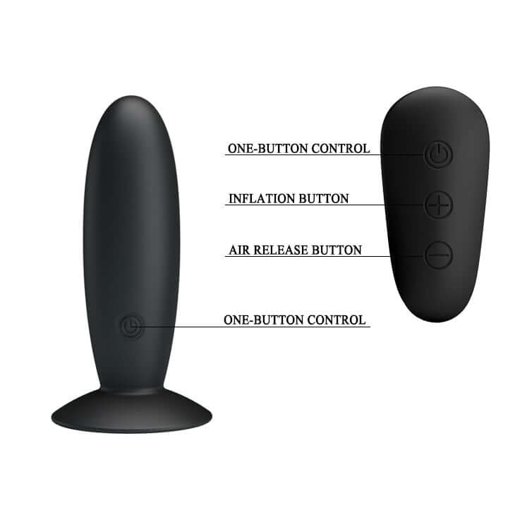 MR PLAY Remote Control Vibrating Anal Plug - Black USB Rechargeable Vibrating Butt Plug with Wireless Remote