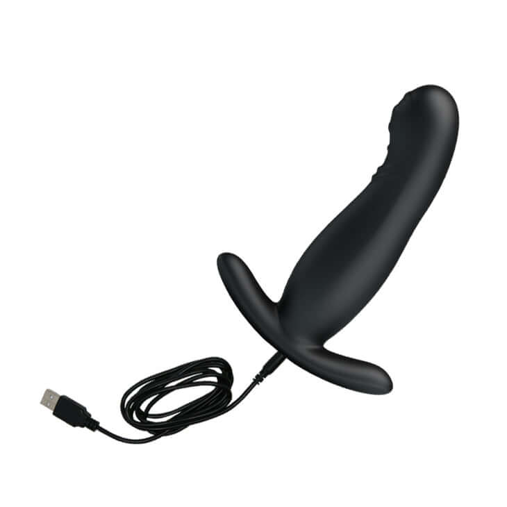 MR PLAY Prostate Massager - Black USB Rechargeable Prostate Massager with Flicking Tip