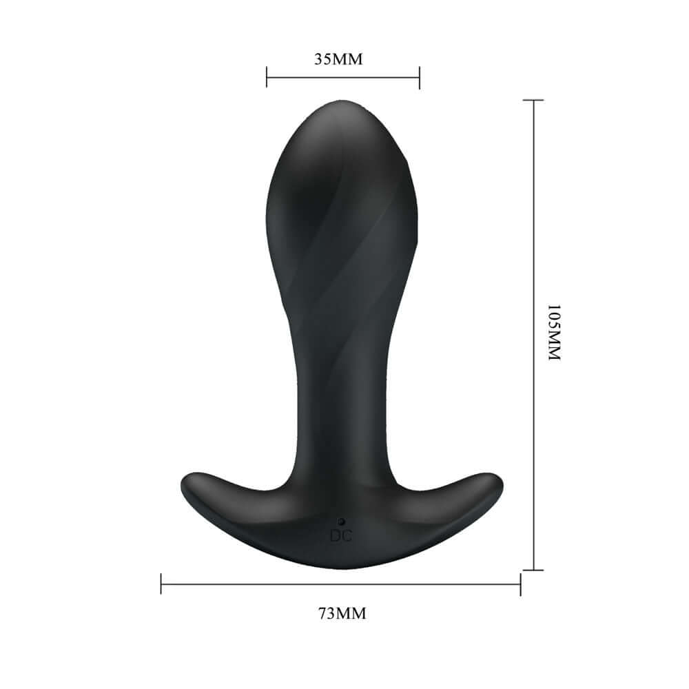 Party Up KEITH Vibrating Plug - Black 10.5 cm USB Rechargeable Vibrating Butt Plug