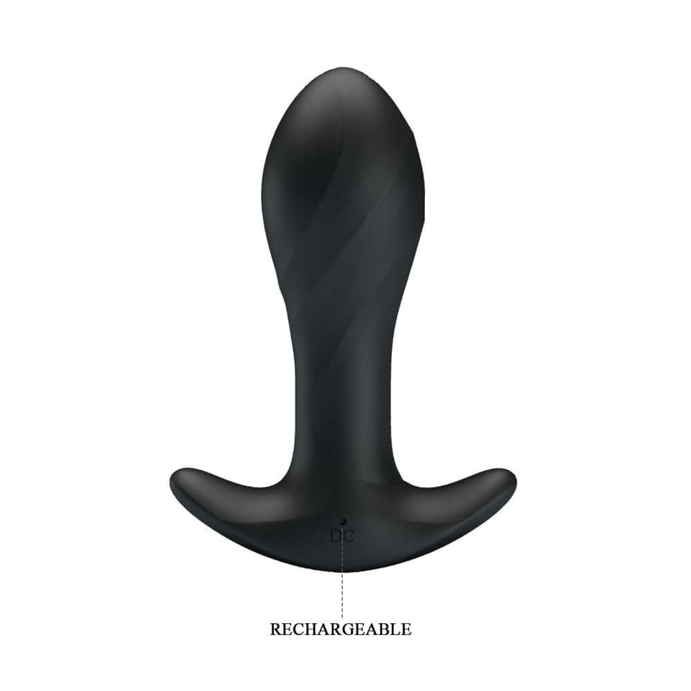 Party Up KEITH Vibrating Plug - Black 10.5 cm USB Rechargeable Vibrating Butt Plug