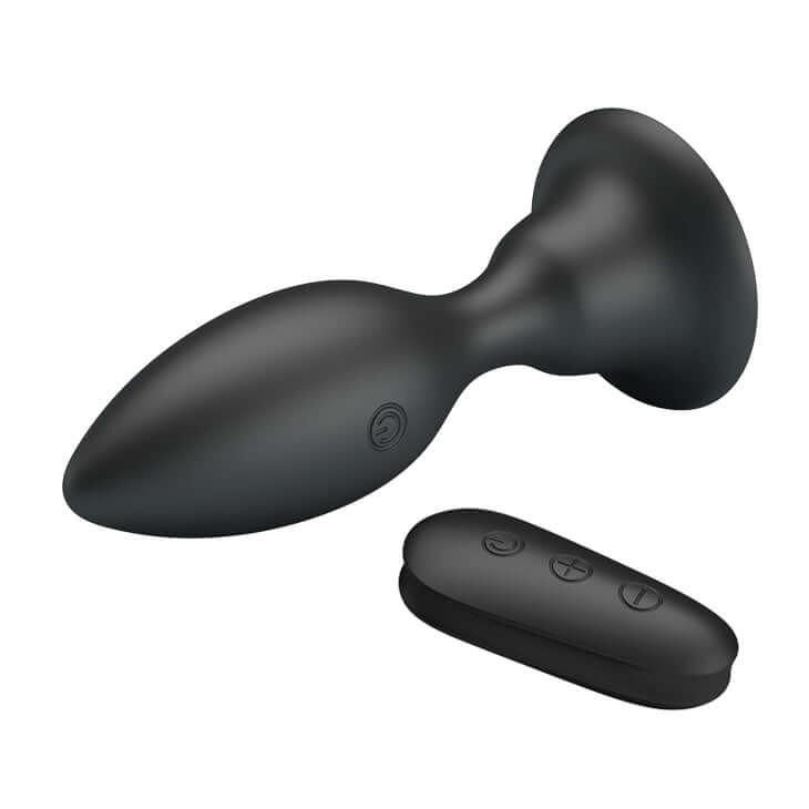 MR PLAY Vibrating Anal Plug - Black 10.8 cm USB Rechargeable Vibrating Butt Plug with Remote