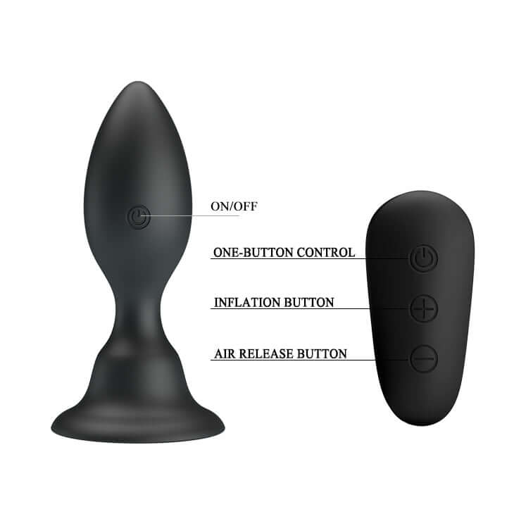 MR PLAY Vibrating Anal Plug - Black 10.8 cm USB Rechargeable Vibrating Butt Plug with Remote