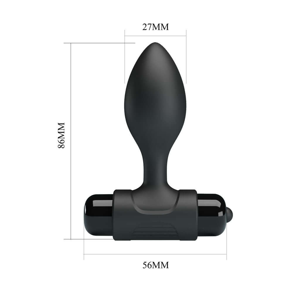 Party Up KEN Vibrating Butt Plug - Black 8.6 cm Vibrating Butt Plug