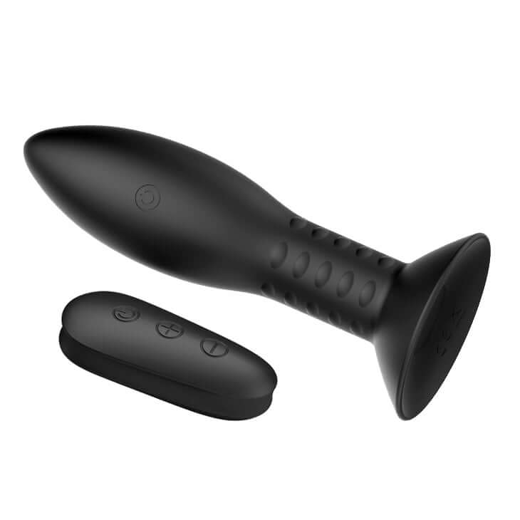 MR PLAY Rotation Beads Anal Plug - Black USB Rechargeable Beaded Butt Plug with Wireless Remote