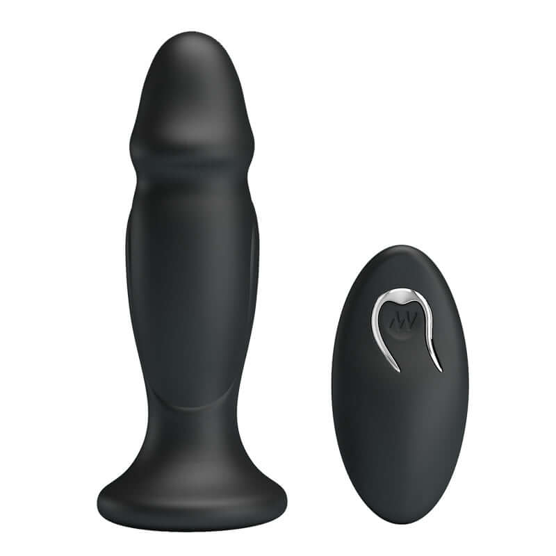 MR PLAY Powerful Vibrating Anal Plug - Black 12.4 cm USB Rechargeable Vibrating Anal Plug with Remote