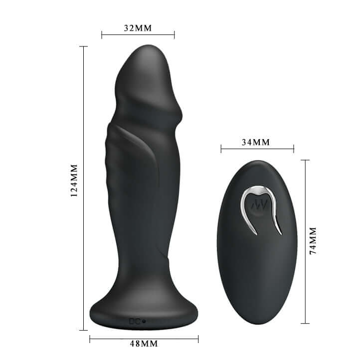 MR PLAY Powerful Vibrating Anal Plug - Black 12.4 cm USB Rechargeable Vibrating Anal Plug with Remote