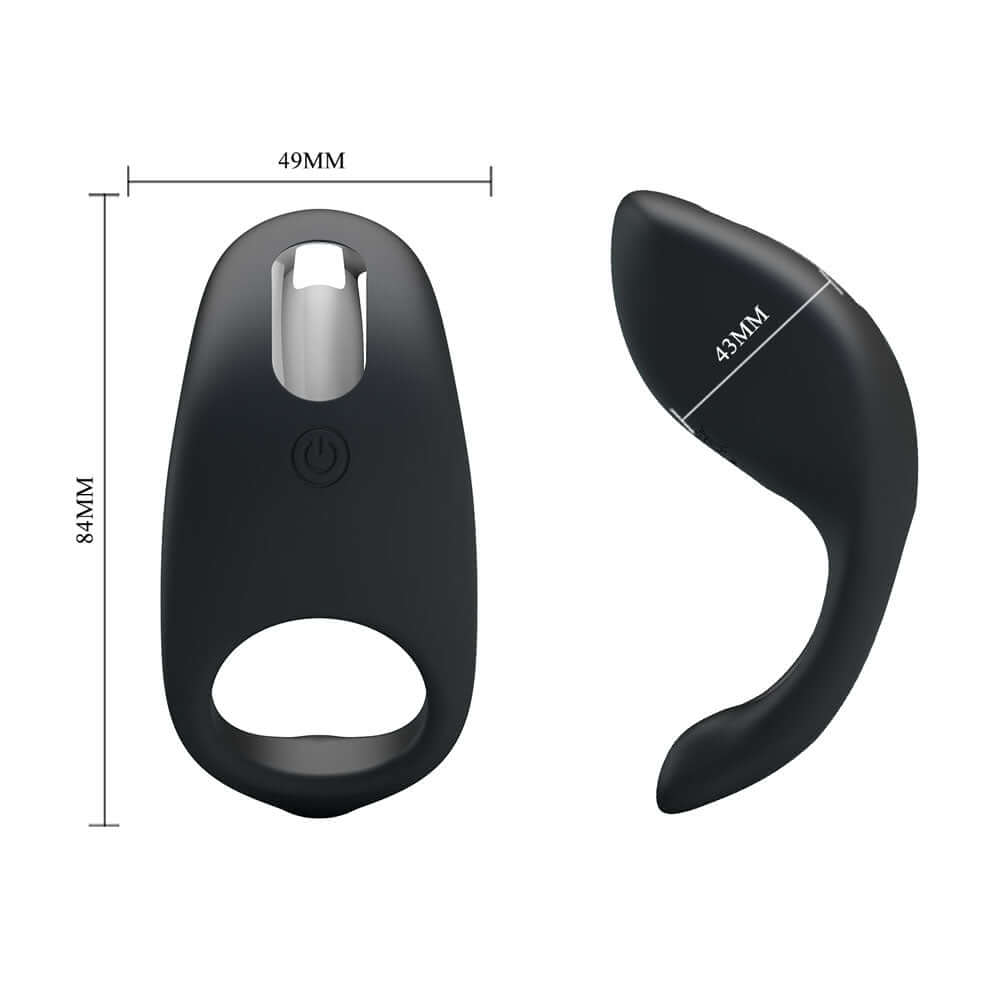 Party Up KING Rechargeable Cock Ring - Black USB Rechargeable Cock Ring