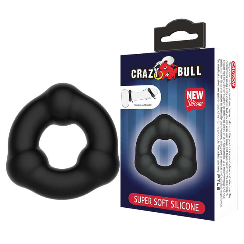 CRAZY BULL Beaded Cock Ring - Black Cock Ring