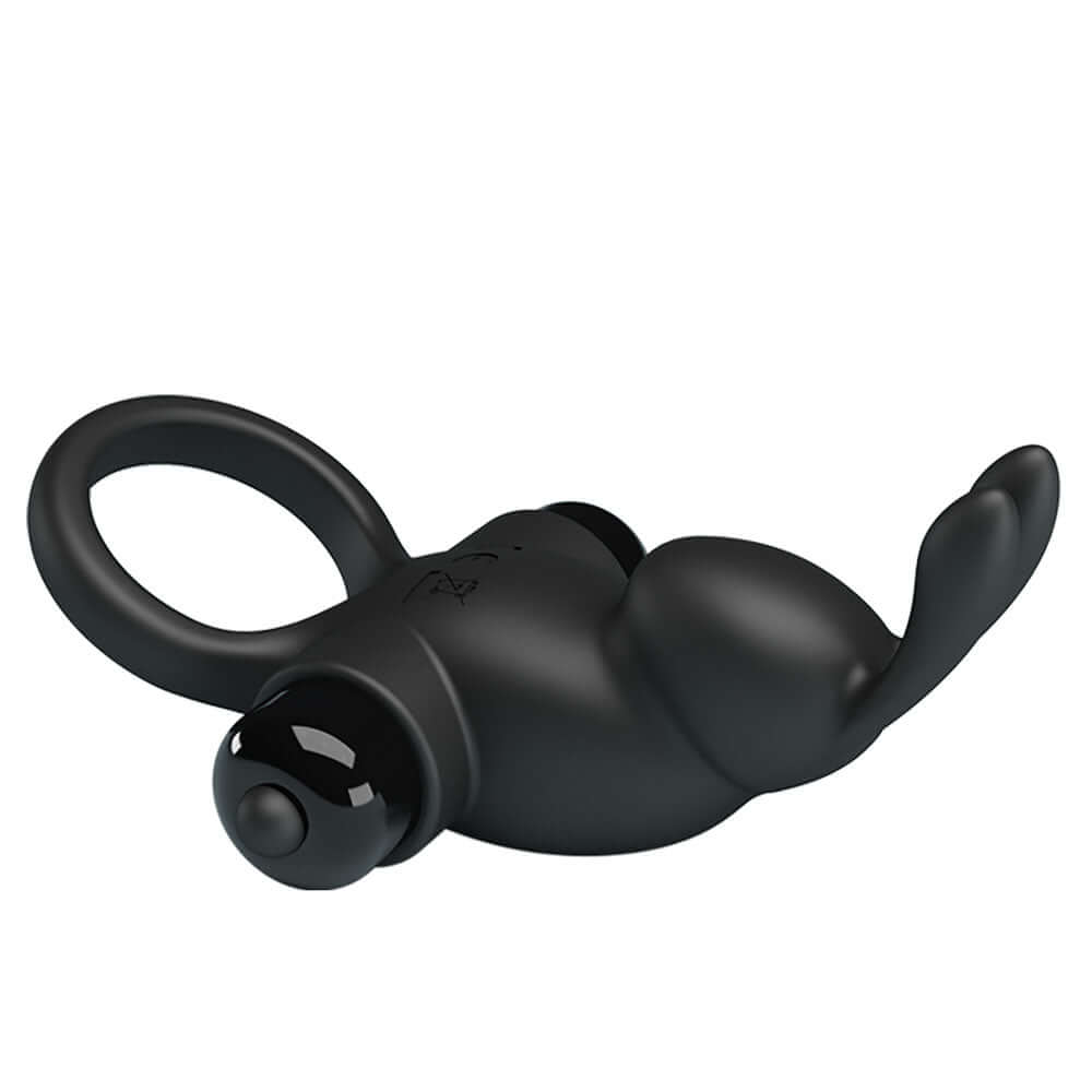 Party Up LARRY Vibrating Cock Ring - Black Vibrating Cock Ring