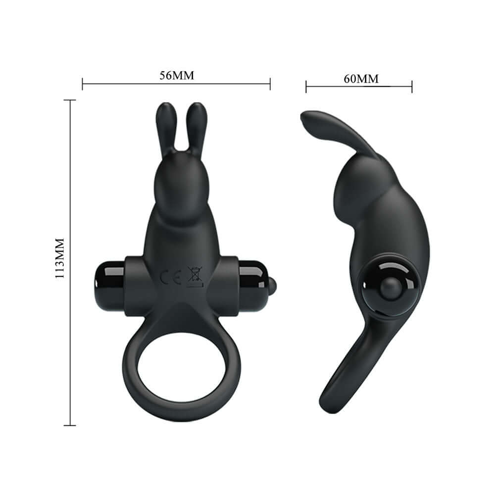 Party Up LARRY Vibrating Cock Ring - Black Vibrating Cock Ring