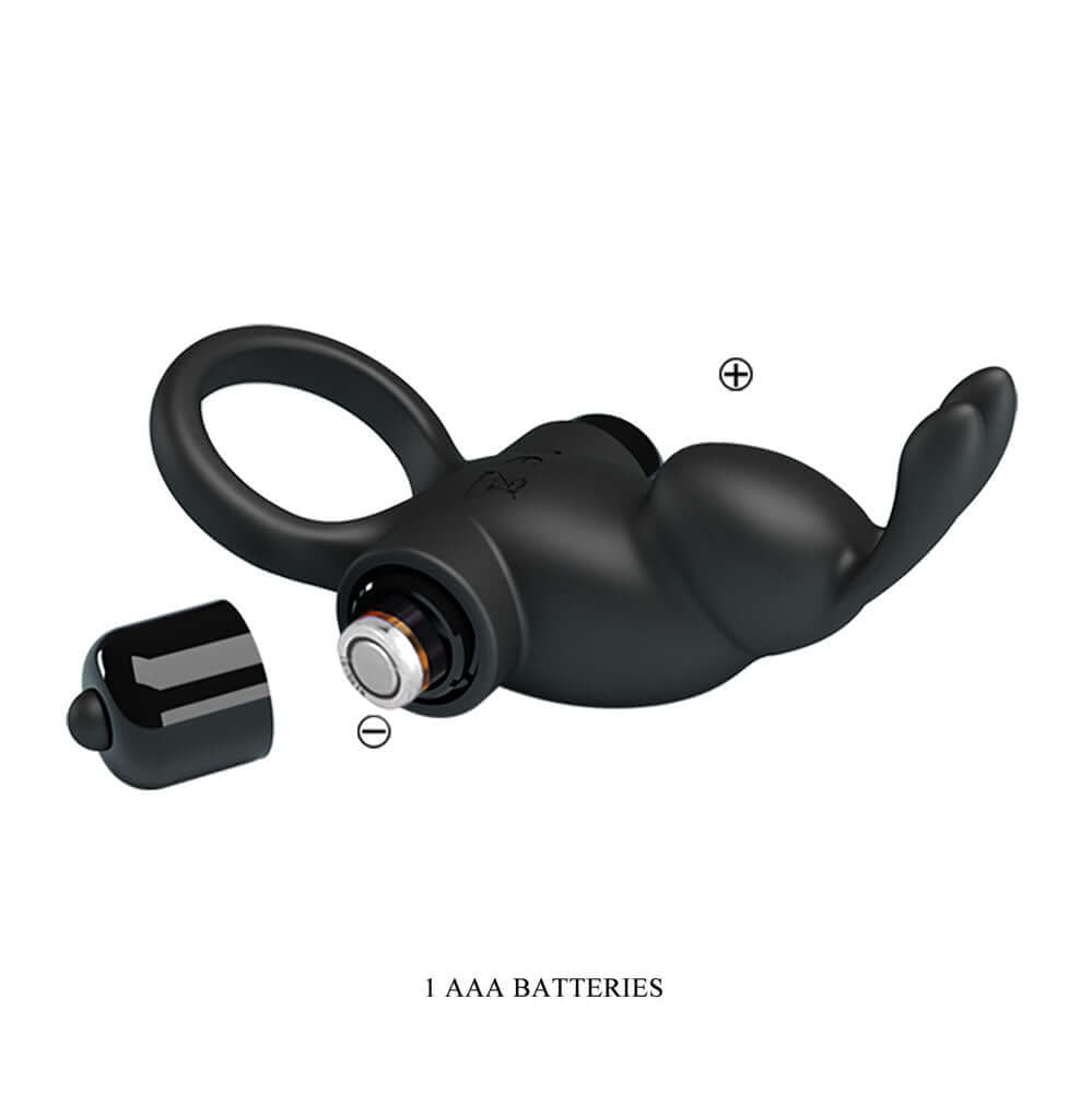 Party Up LARRY Vibrating Cock Ring - Black Vibrating Cock Ring