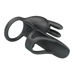 Party Up MARK Vibrating Penis Sleeve - Black USB Rechargeable Vibrating Cock Sleeve