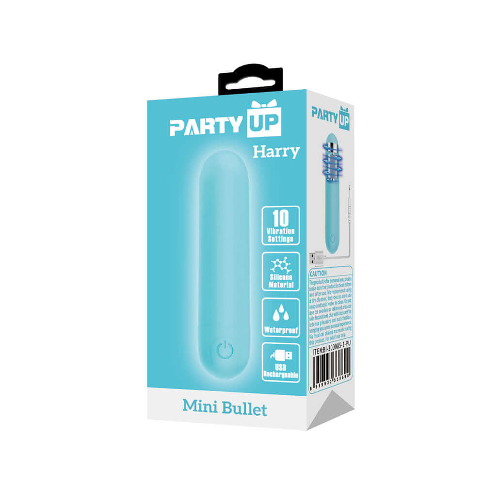 Party Up HARRY Mini Bullet - Teal - Teal 8 cm USB Rechargeable Bullet