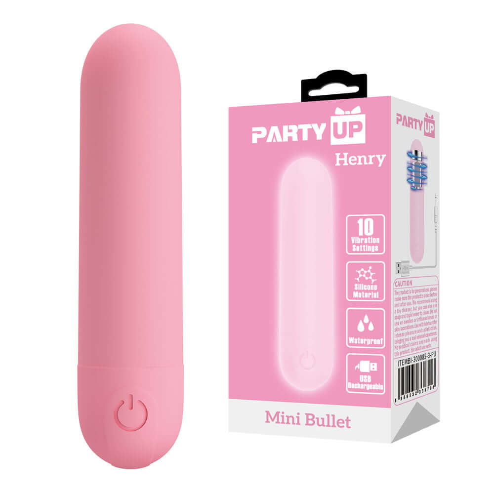 Party Up HENRY Mini Bullet - Pink - Pink 8 cm USB Rechargeable Bullet
