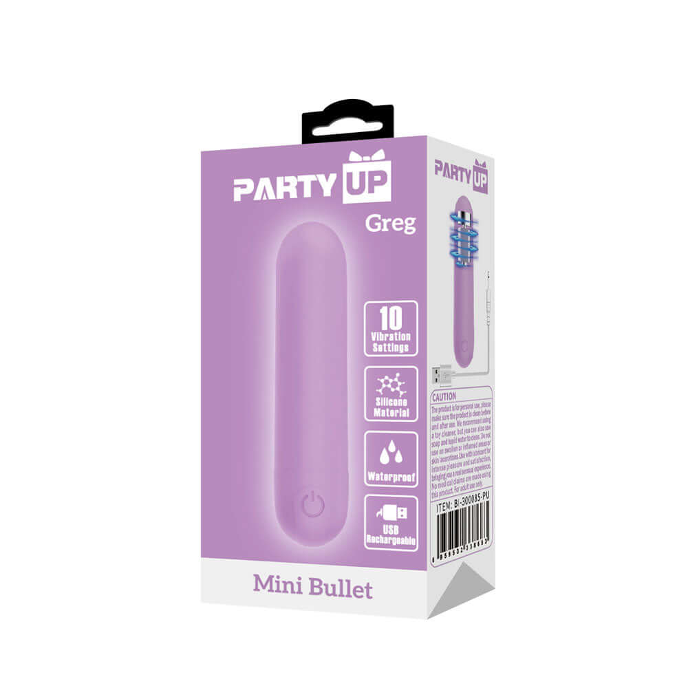 Party Up GREG Mini Bullet - Purple - Purple 8 cm USB Rechargeable Bullet