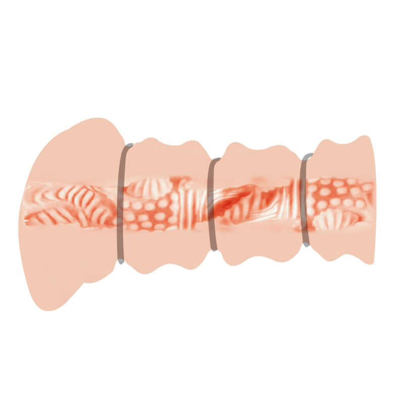 CRAZY BULL ROSSI Vagina Stroker - Flesh Vagina Stroker with Tightening Rings