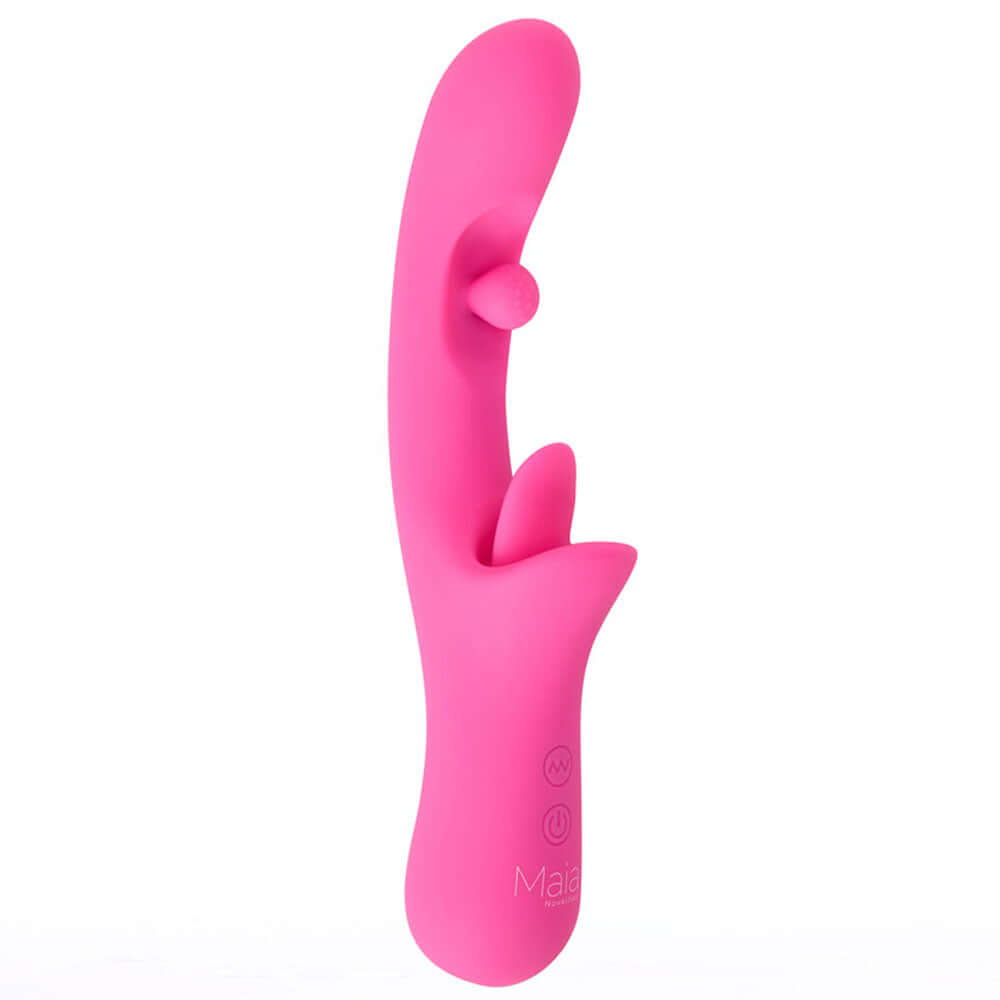 Maia ALORA - Pink 24.1 cm USB Rechargeable Rotating & Licking Vibrator