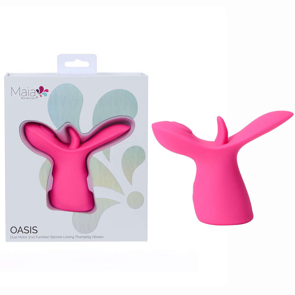 Maia OASIS - Pink - Pink USB Rechargeable Dual Motor Licking & Thumping Stimulator