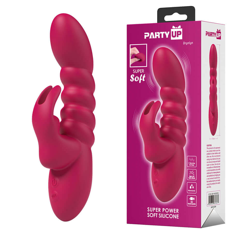 Party Up BRYNLYN - Pink - Pink 18.2 cm USB Rechargeable Rabbit Vibrator