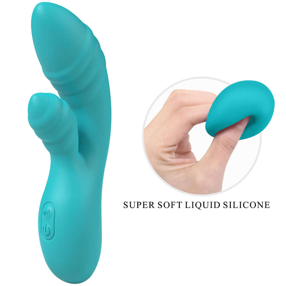 Party Up DALIDA - Teal - Teal 16.2 cm USB Rechargeable Rabbit Vibrator