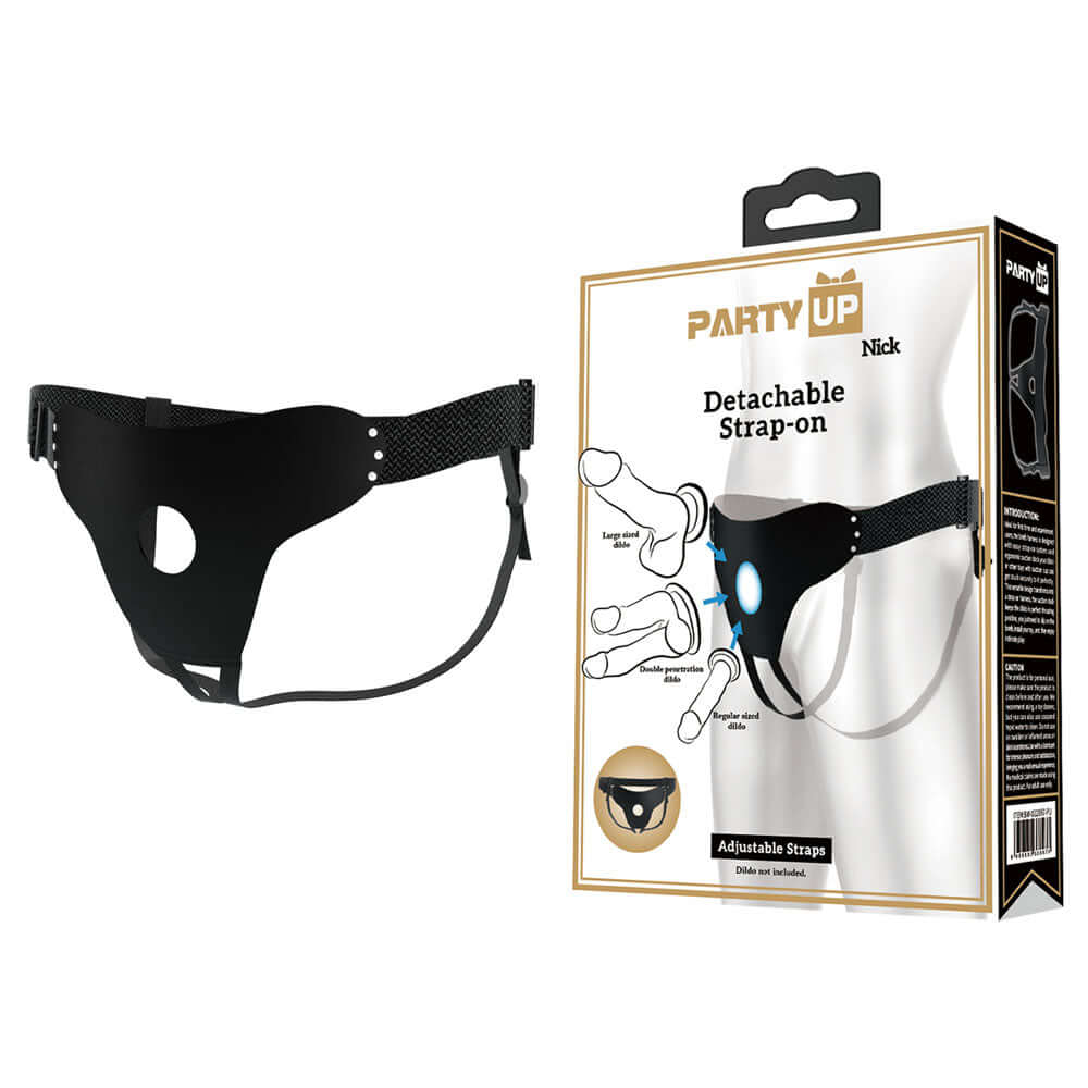Party Up NICK Strap-On Harness - Black Adjustable Strap-On Harness (No Probe Included)