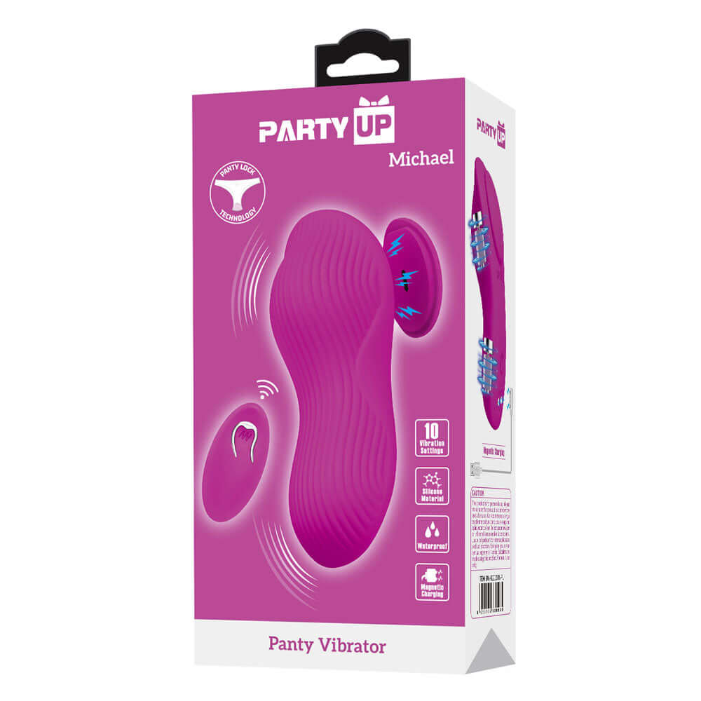 Party Up MICHAEL Panty Vibe - Pink - Pink USB Rechargeable Panty Vibrator with Wireless Remote Control