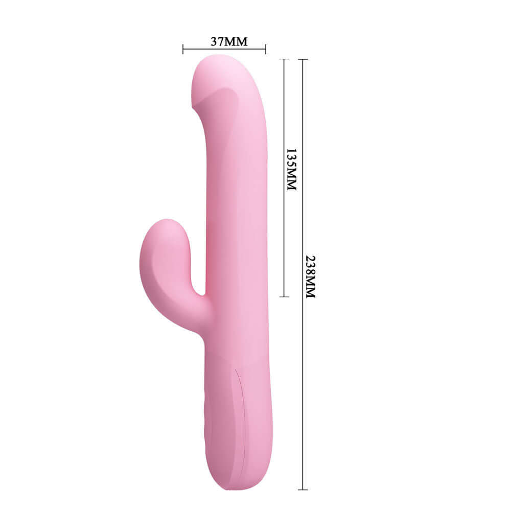 Party Up DEAN Wavy Rotation Vibe - Pink - Pink 23.8 cm USB Rechargeable Rotating Rabbit Vibrator