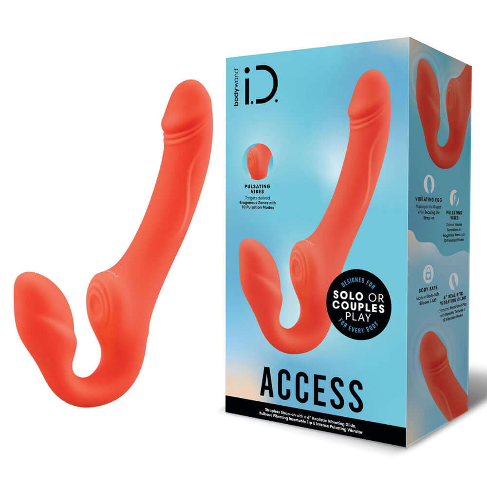 Bodywand ID Access Strapless Strap-On - Orange 15.2 cm USB Rechargeable