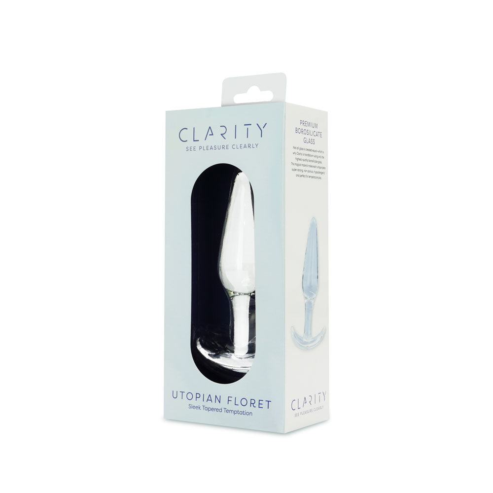 Clarity - Utopian Floret - Clear 11 cm Glass Butt Plug