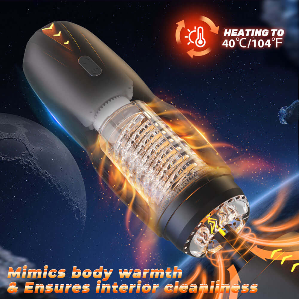 CyberSkin Galaxy Voy - USB Rechargeable Thrusting & Rotating Auto Masturbator with Heater