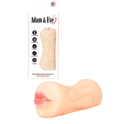 Adam & Eve Bang & Blow Deep Throat Stroker Flesh Vagina & Mouth Dual Ended Stroker