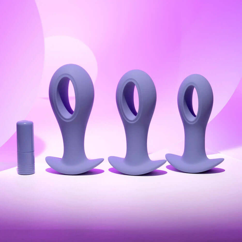 Evolved HOLE PUNCH PLUG SET - Purple Butt Plugs with Interchangeable Bullet - Set of 3 Sizes