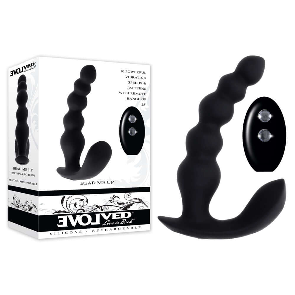 Evolved BEAD ME UP - Black 16.8 cm USB Rechargeable Vibrating Anal Beads with Wireless Remote