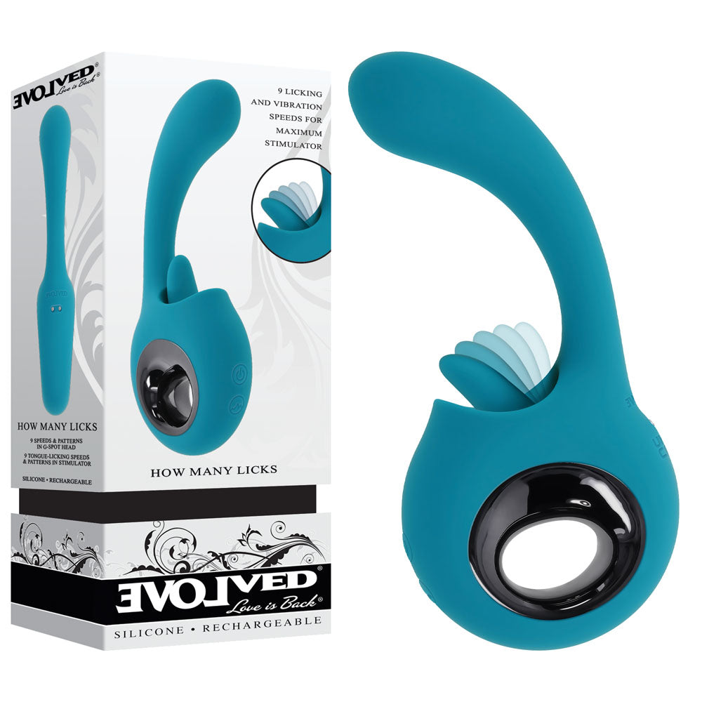 Evolved HOW MANY LICKS - 17.8 cm USB Rechargeable Vibrator with Flicking Stimulator