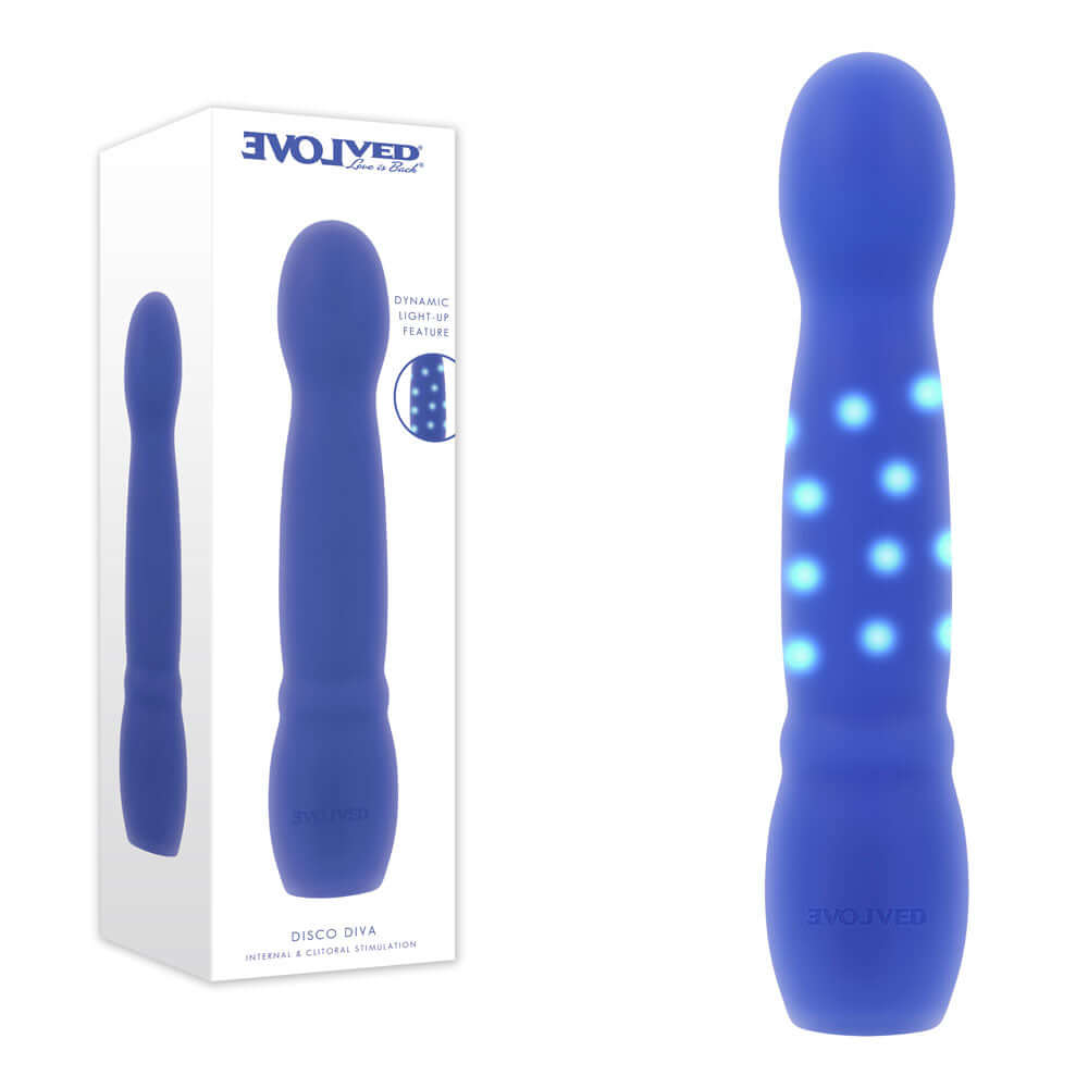 Evolved DISCO DIVA - Blue 20.9 cm USB Rechargeable Light Up Vibrator