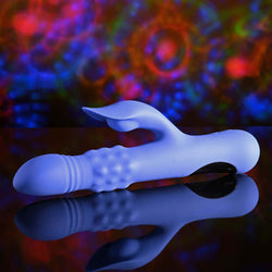 Evolved POP GOES THE O - Purple 24.7 cm USB Rechargeable Thrusting & Bulging Rabbit Vibrator
