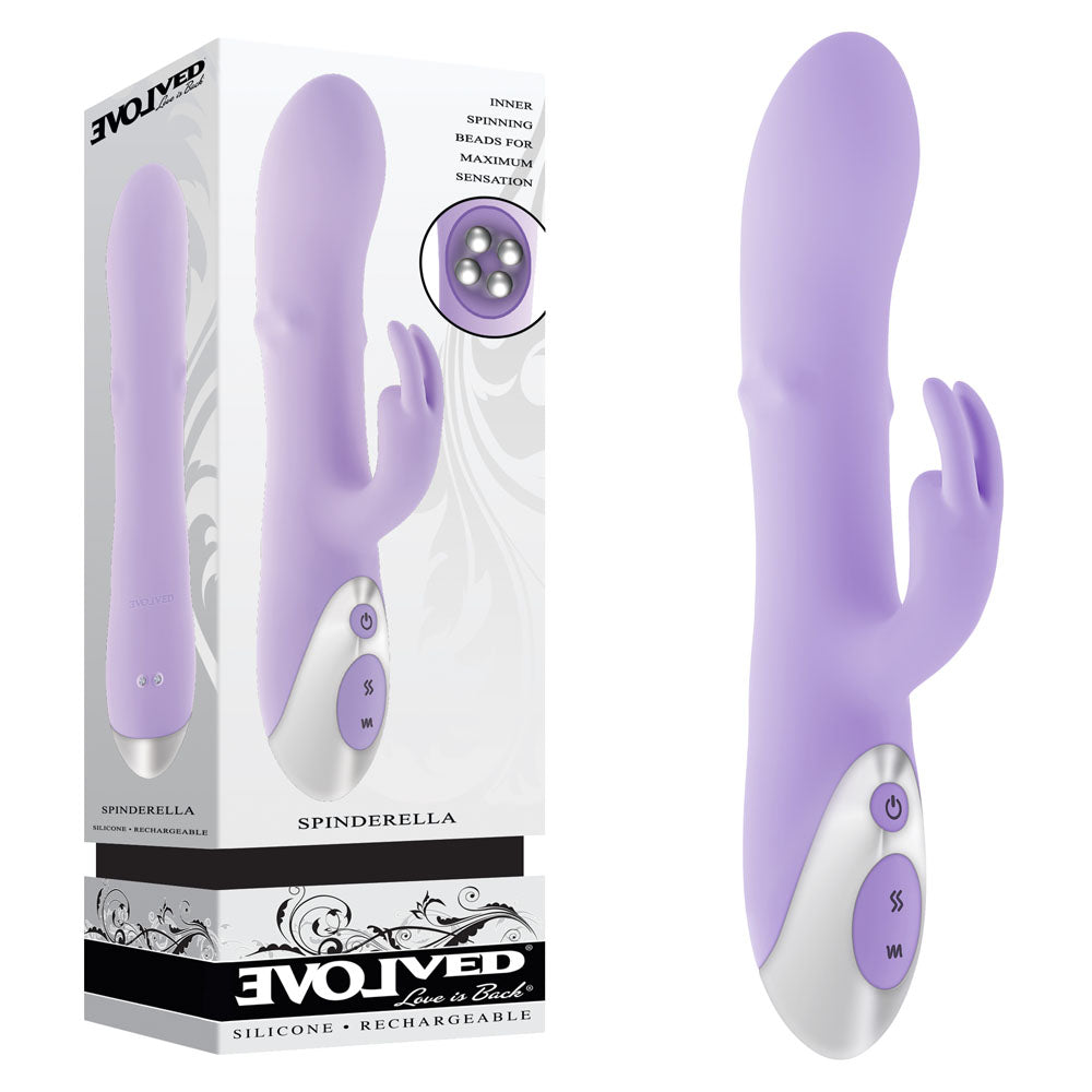 Evolved SPINDERELLA - Purple USB Rechargeable Rabbit Vibrator