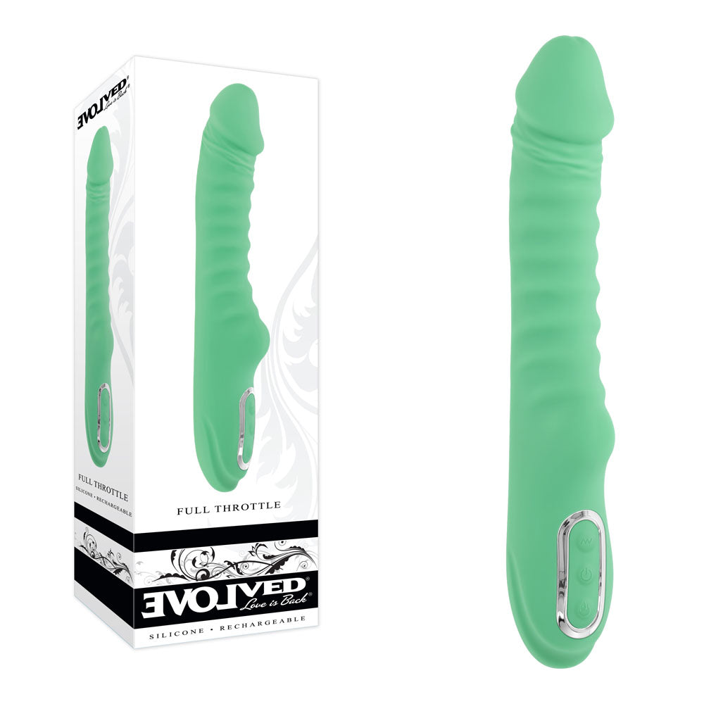 Evolved FULL THROTTLE - Mint Green 24.1 cm USB Rechargeable Vibrator