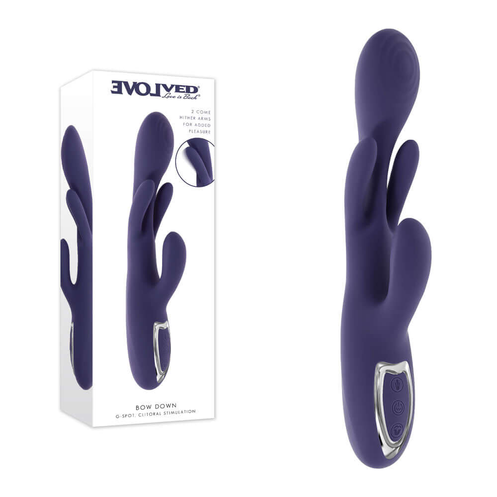 Evolved BOW DOWN - Purple USB Rechargeable Rabbit Vibrator