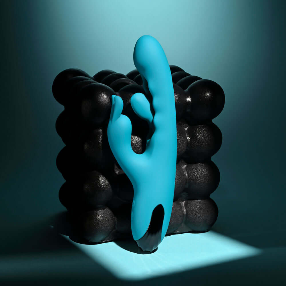 Evolved BUNNY TAPPER - Blue 20 cm USB Rechargeable Rabbit Vibrator with Flicking Shaft