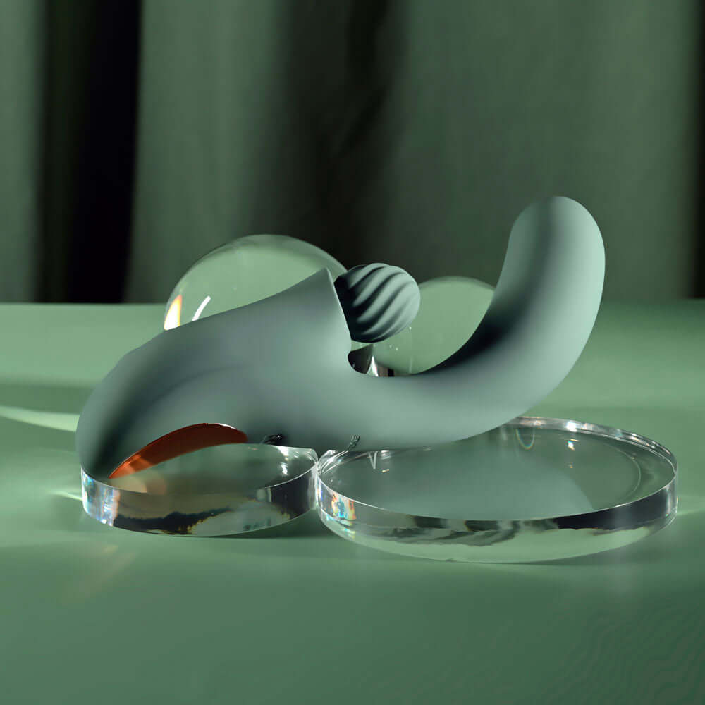 Evolved SPIRAL CHARM - Green 18 cm USB Rechargeable Rabbit Vibrator